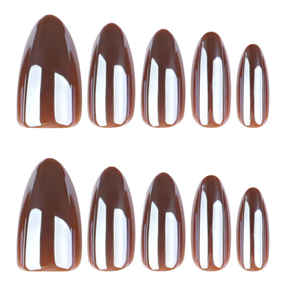 Minimalist Brown Solid Press-On Nails