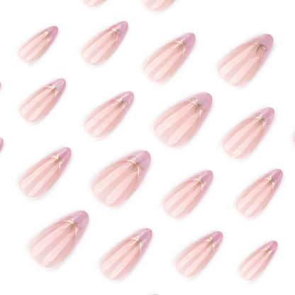 Pink Cat Eye with Glitter Gold Bow  JP4262 Veloura Nails