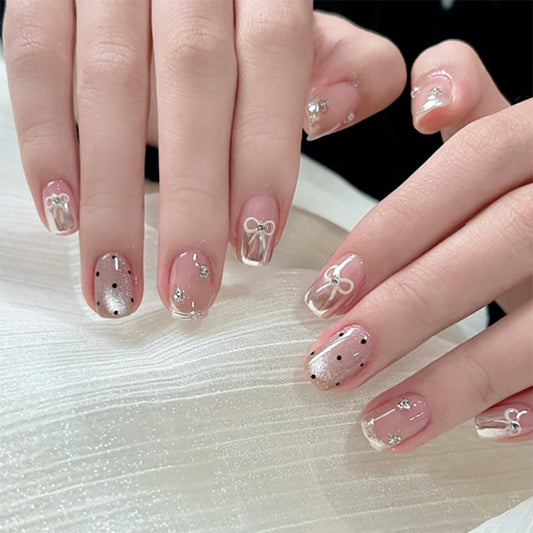 Polka Dot Cat Eye Press-on Nails